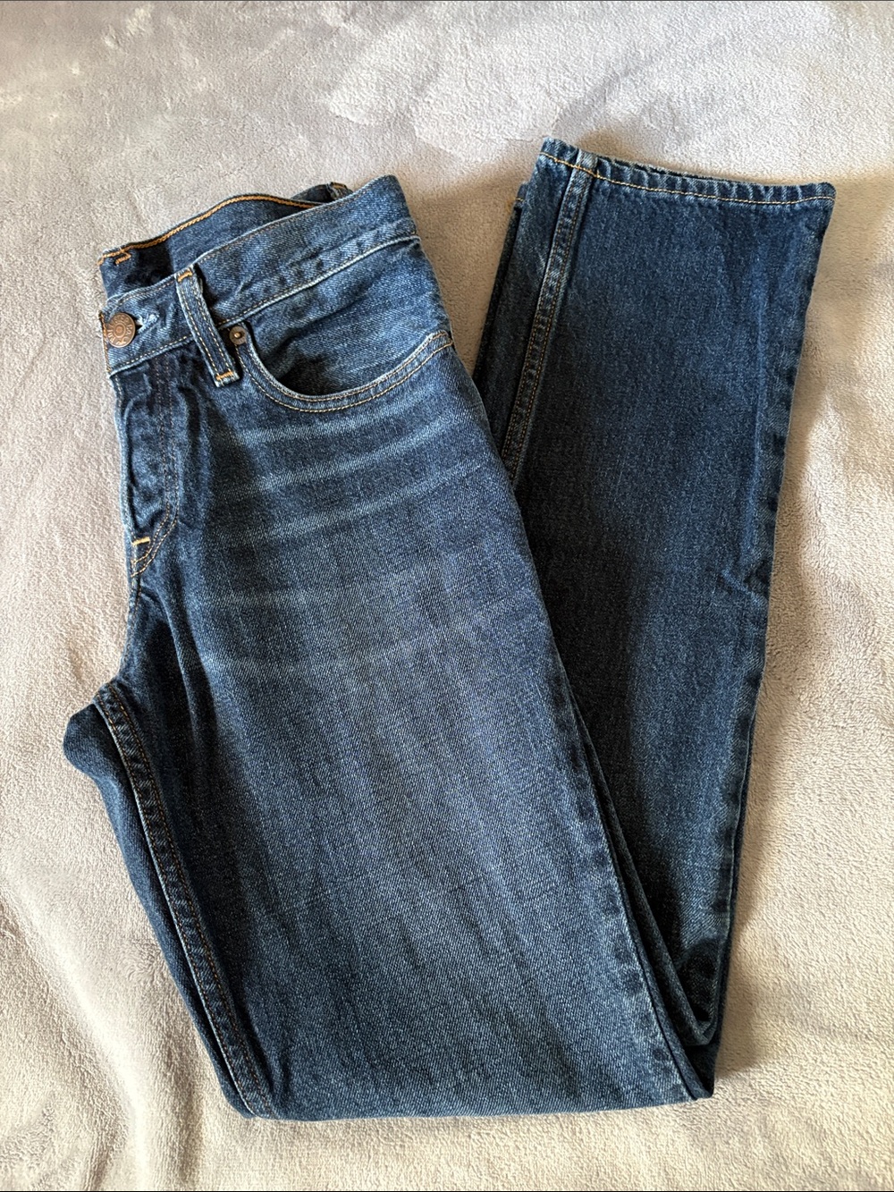 Hollister Men's Straight Dark Blue Denim Jeans